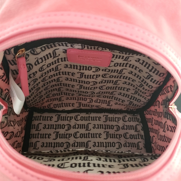 Juicy Couture Velour Pink Lemonade Big Spender Mini Backpack NWT - Picture 10 of 16